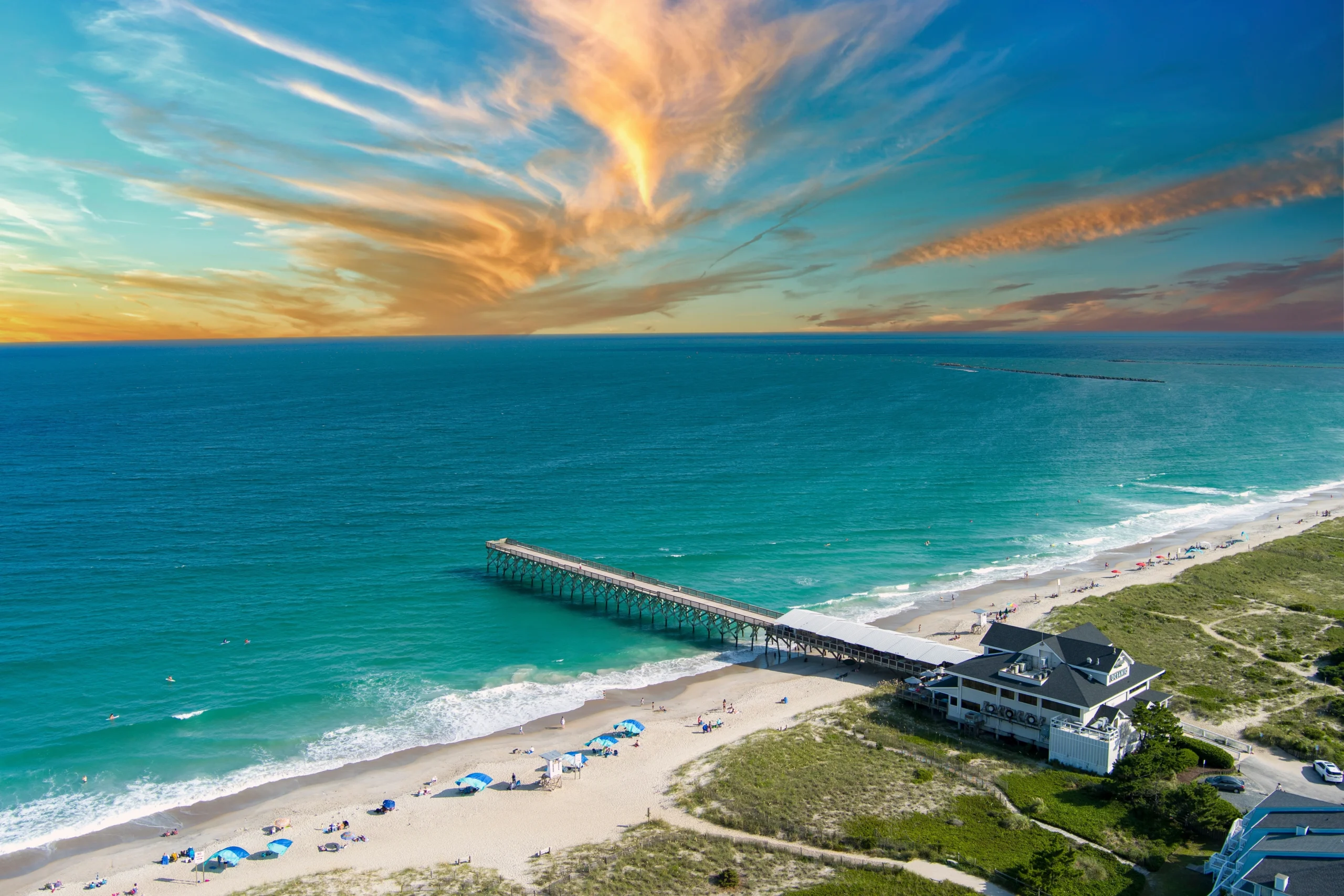 top view of beach